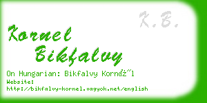 kornel bikfalvy business card